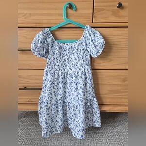 Primark Cares White Summer Girl Dress with Blue Floral Print Size 6T To 7T
